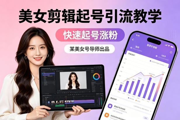 某美女号导师出品：美女剪辑起号引流教学，快速起号涨粉-52项目站