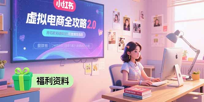 虚拟电商全攻略2.0，开店选品实操流程，账号定位、货源发布、笔记发布技巧-52项目站