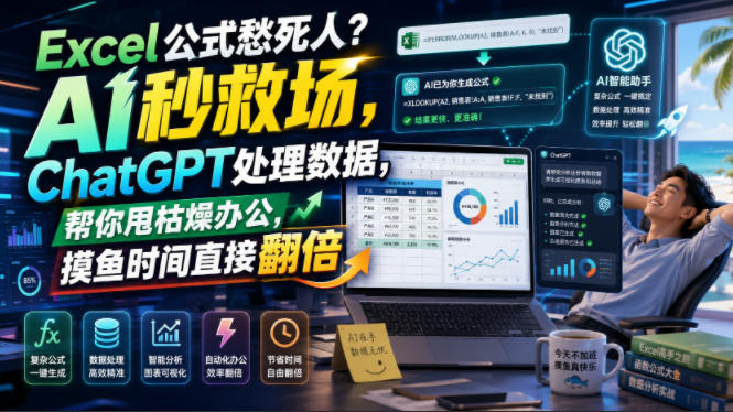 Excel公式愁死人？AI秒救场，ChatGPT处理数据，帮你甩枯燥办公，摸鱼时间直接翻倍【原创双语字幕】-52项目站
