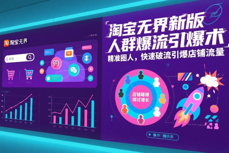 淘宝无界新版人群爆流引爆术，精准圈人，快速破流引爆店铺流量-52项目站