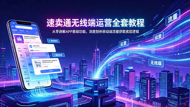 速卖通无线端运营全套教程,从零讲解APP基础功能,深度剖析移动端流量获取底层逻辑-52项目站