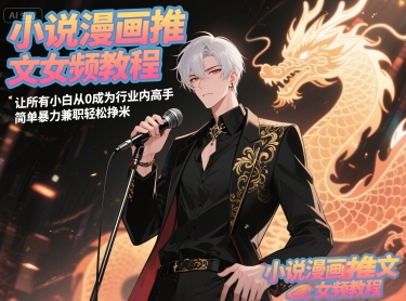 小说漫画推文女频教程,让所有小白从0成为行业内高手,简单暴力兼职轻松挣米-52项目站