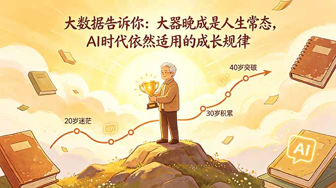 付费文章：大数据告诉你：大器晚成是人生常态，AI 时代依然适用的成长规律-52项目站