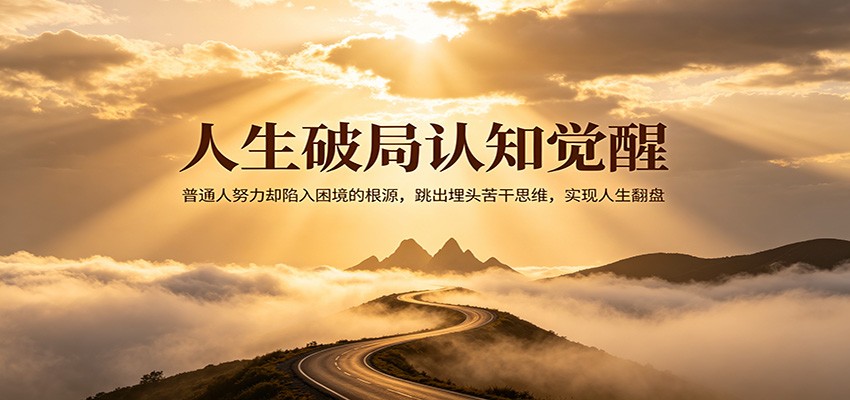 人生破局认知觉醒，普通人努力却陷入困境的根源，跳出埋头苦干思维，实现人生翻盘-52项目站