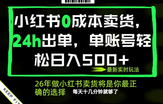 小红书0成本AI卖货,24小时出单,全流程托管,保底日入500+,每天十几分钟就够了【揭秘】-52项目站