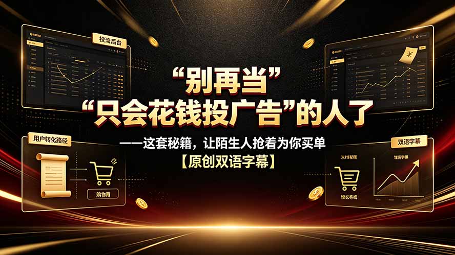 别再当“只会花钱投广告”的人了——这套秘籍，让陌生人抢着为你买单【原创双语字幕】-52项目站