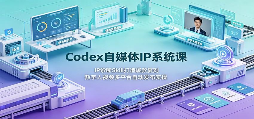 Codex自媒体IP系统课：IP诊断Skill打造爆款复刻，数字人视频多平台自动发布实操-52项目站