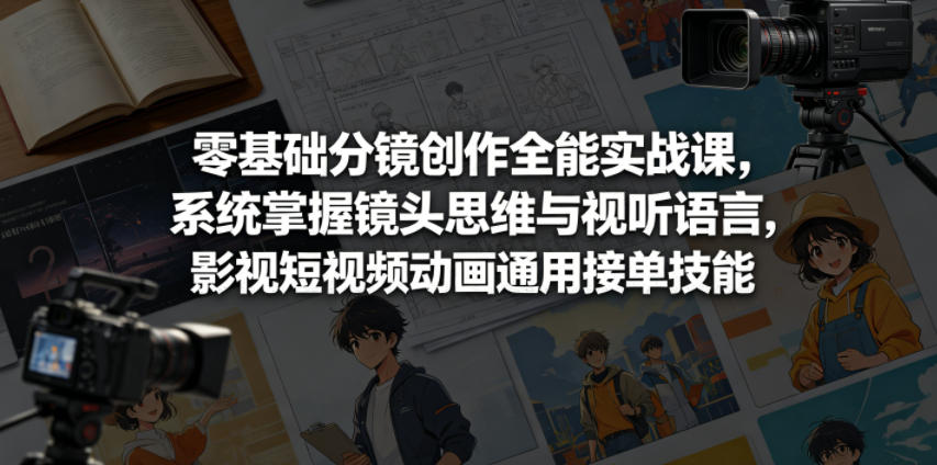 零基础分镜创作全能实战课,系统掌握镜头思维与视听语言,影视短视频动画通用接单技能-52项目站