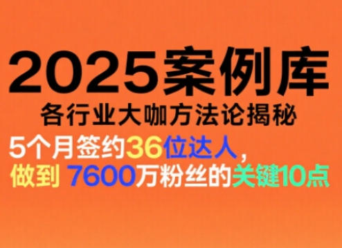 2025案例库，收录各行业大咖的方法论，各行业大咖方法论揭秘-52项目站