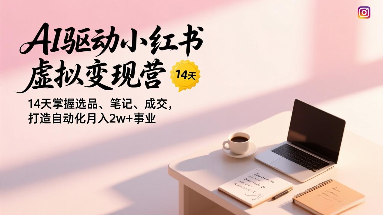 AI驱动小红书虚拟变现营,14天掌握选品、笔记、成交,打造自动化月入2w+事业-52项目站