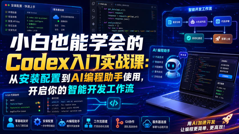 小白也能学会的Codex入门实战课：从安装配置到AI编程助手使用，开启你的智能开发工作流-52项目站