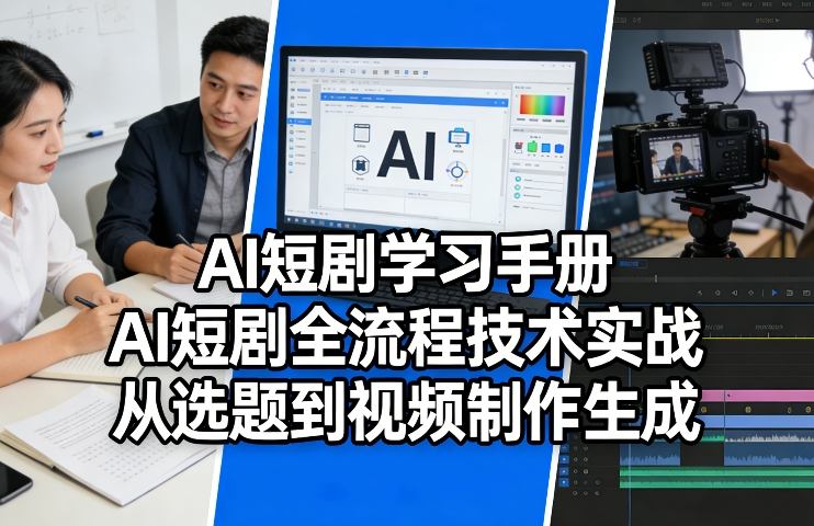 AI短剧学习手册，AI短剧全流程技术实战，从选题到视频制作生成-52项目站