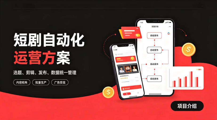 快手全自动短剧矩阵项目｜自动化分发，流量持续变现【揭秘】-52项目站
