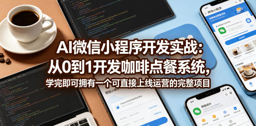 AI微信小程序开发实战:从0到1开发咖啡点餐系统,学完即可拥有一个可直接上线运营的完整项目-52项目站