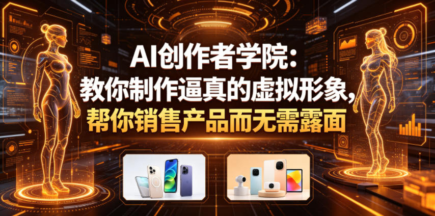 AI创作者学院:教你制作逼真的虚拟形象,帮你销售产品而无需露面【原创双语字幕】-52项目站