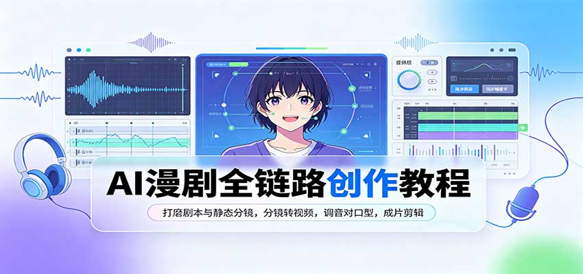 AI漫剧全链路创作教程：打磨剧本与静态分镜，分镜转视频，调音对口型，成片剪辑-52项目站