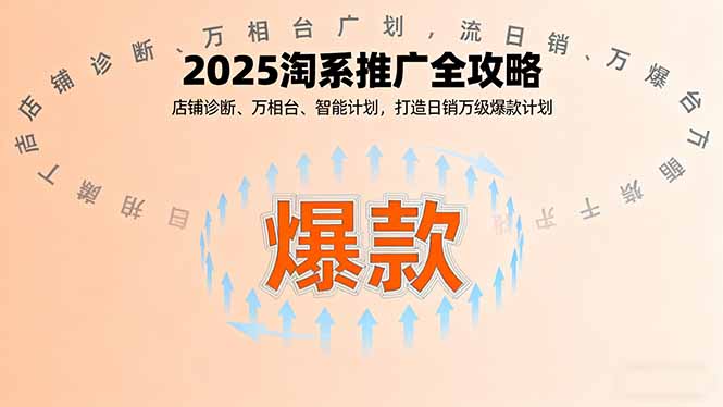 2025淘系推广全攻略,店铺诊断、万相台、智能计划,打造日销万级爆款计划-52项目站