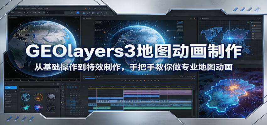 GEOlayers3地图动画制作：从基础操作到特效制作，手把手教你做专业地图动画-52项目站