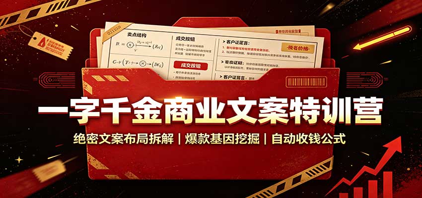 一字千金商业文案特训营：绝密文案布局拆解，爆款基因挖掘，自动收钱公式-52项目站