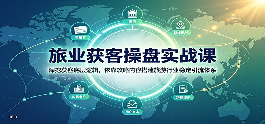 旅业获客操盘实战课：深挖获客底层逻辑，依靠攻略内容搭建旅游行业稳定引流体系-52项目站