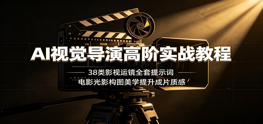 AI视觉导演高阶实战教程：38类影视运镜全套提示词，电影光影构图美学提升成片质感-52项目站