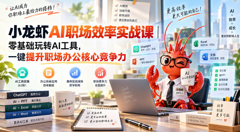 小龙虾AI职场效率实战课|零基础玩转AI工具,一键提升职场办公核心竞争力-52项目站