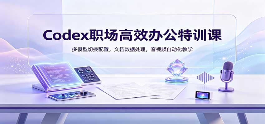Codex职场高效办公特训课：多模型切换配置，文档数据处理，音视频自动化教学-52项目站