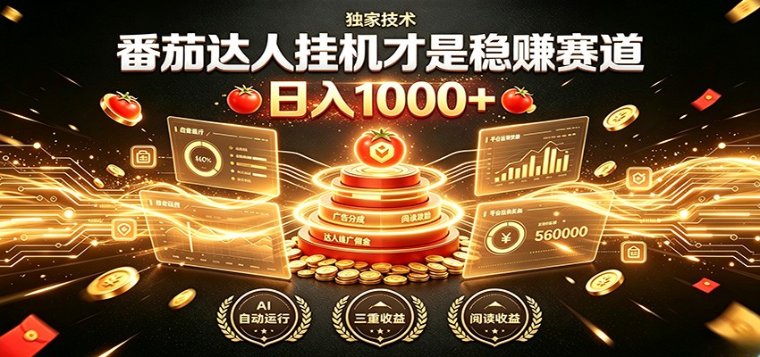 别再瞎找副业！番茄达人挂机才是稳赚赛道 日入1000+-52项目站