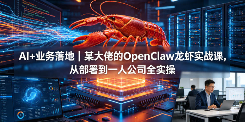 AI+业务落地｜某大佬的OpenClaw小龙虾实战课，从部署到一人公司全实操-52项目站