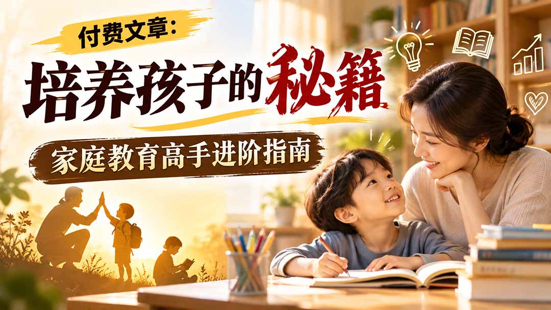 付费文章：培养孩子的秘籍，家庭教育高手进阶指南-52项目站