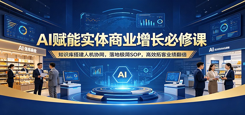 AI赋能实体商业增长必修课：知识库搭建人机协同，落地极简SOP，高效拓客业绩翻倍-52项目站