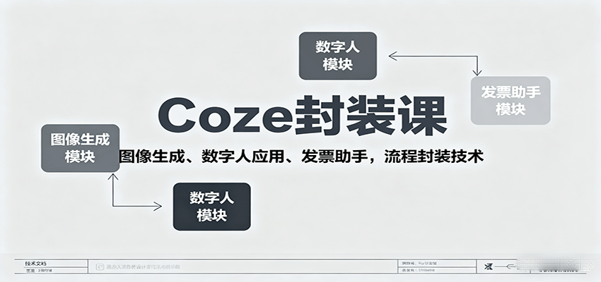 Coze封装课,图像生成、数字人应用、发票助手,流程封装技术-52项目站