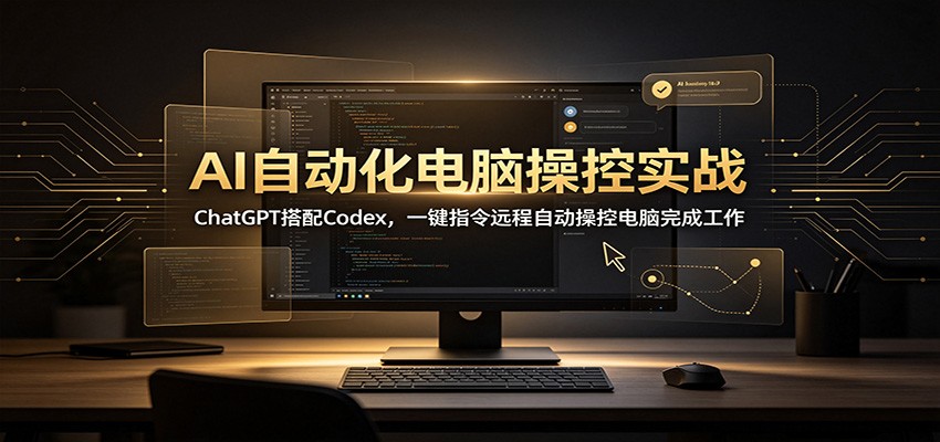 AI自动化电脑操控实战：ChatGPT搭配Codex，一键指令远程自动操控电脑完成工作-52项目站