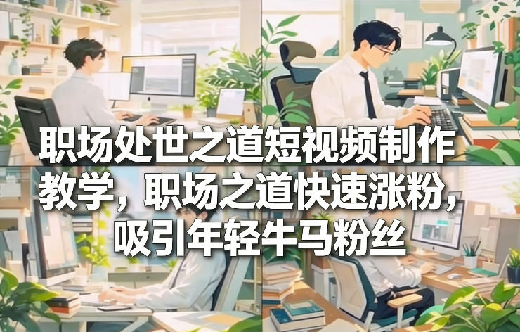 职场处世之道短视频制作教学，职场之道快速涨粉，吸引年轻牛马粉丝-52项目站
