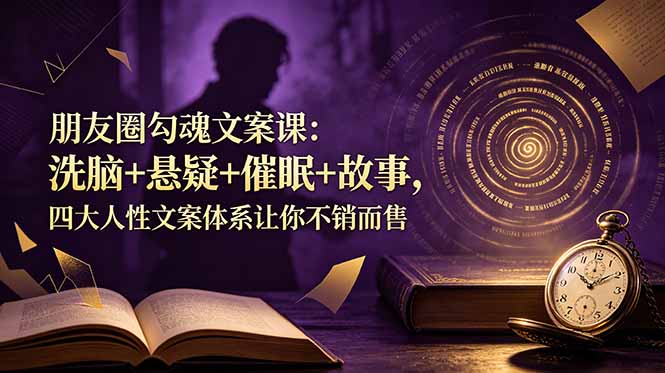 朋友圈勾魂文案课：洗脑+悬疑+催眠+故事，四大人性文案体系让你不销而售-52项目站