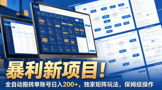 暴利新项目！全自动搬砖单账号日入200+，独家矩阵玩法，保姆级操作【揭秘】-52项目站