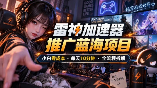 雷神加速器推广5.0实操教程:口令图文玩法全流程拆解(零成本·每天10分钟)-52项目站