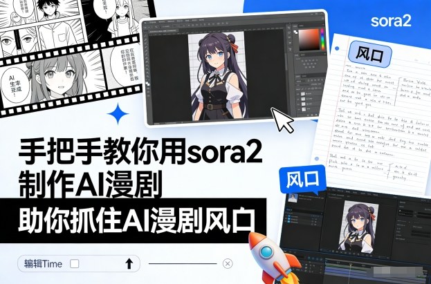 手把手教你用sora2制作AI漫剧,助你抓住AI漫剧风口-52项目站