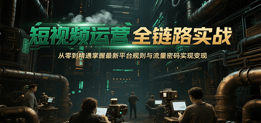短视频运营全链路实战，从零到精通掌握最新平台规则与流量密码实现变现-52项目站