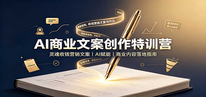 AI商业文案创作特训营：灵魂收钱营销文案，AI赋能，商业内容落地指南-52项目站