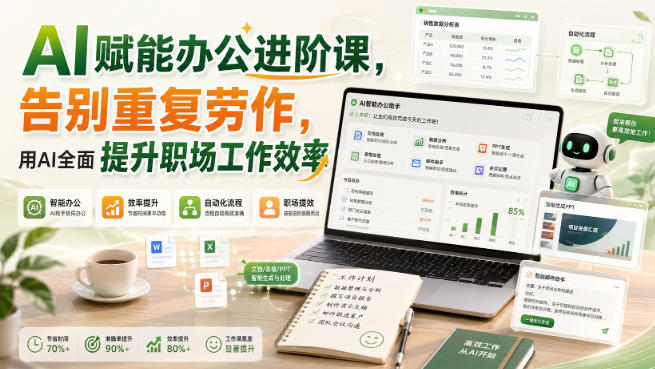 AI赋能办公进阶课，告别重复劳作，用AI全面提升职场工作效率-52项目站