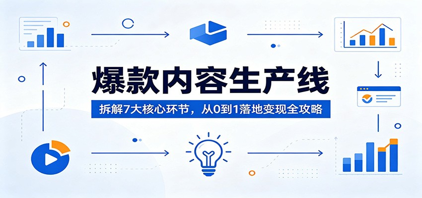 爆款内容生产线：拆解7大核心环节，从0到1落地变现全攻略-52项目站