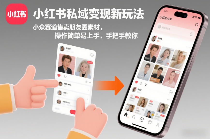 小红书私域变现新玩法，小众赛道售卖朋友圈素材，操作简单易上手，手把手教你-52项目站