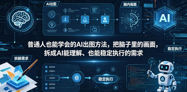 普通⼈也能学会的AI出图⽅法，把脑子里的画面，拆成AI能理解、也能稳定执行的需求【文档】-52项目站