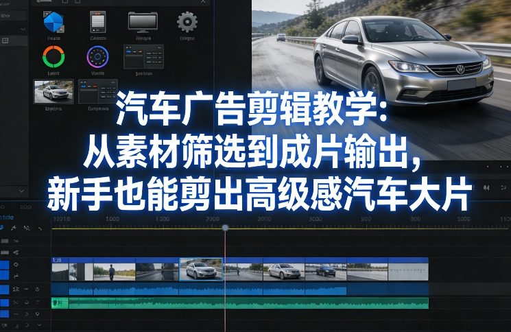 汽车广告剪辑教学：从素材筛选到成片输出，新手也能剪出高级感汽车大片-52项目站