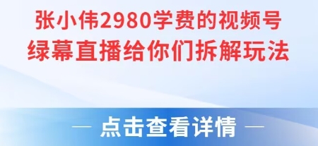 张小伟2980付费额视频号绿幕直播给你们拆解玩法-52项目站