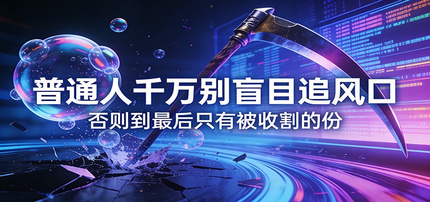 付费文章《通人千万别盲目追风口》否则到最后只有被收割的份-52项目站