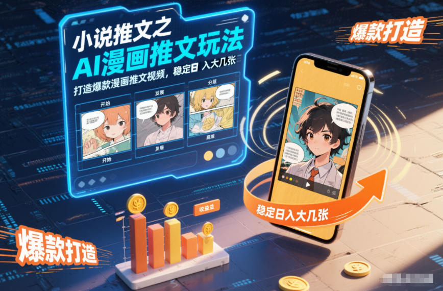 小说推文之AI漫画推文玩法，打造爆款漫画推文视频，稳定日入大几张-52项目站