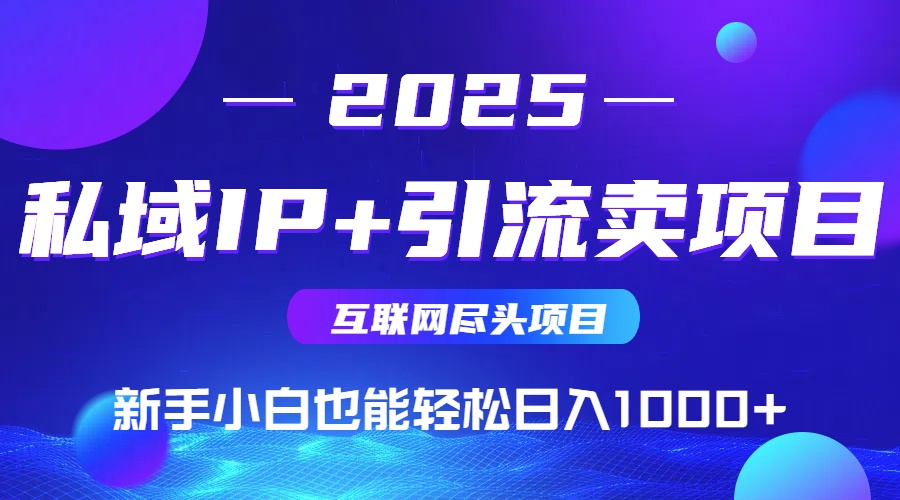 2025网创尽头项目,私域IP+引流,新手小白也能在家日入1000+-52项目站