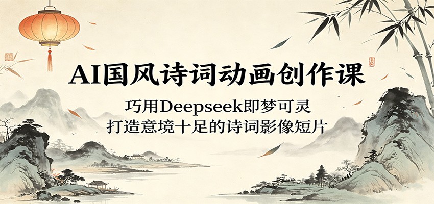 AI国风诗词动画创作课:巧用Deepseek即梦可灵,打造意境十足的诗词影像短片-52项目站